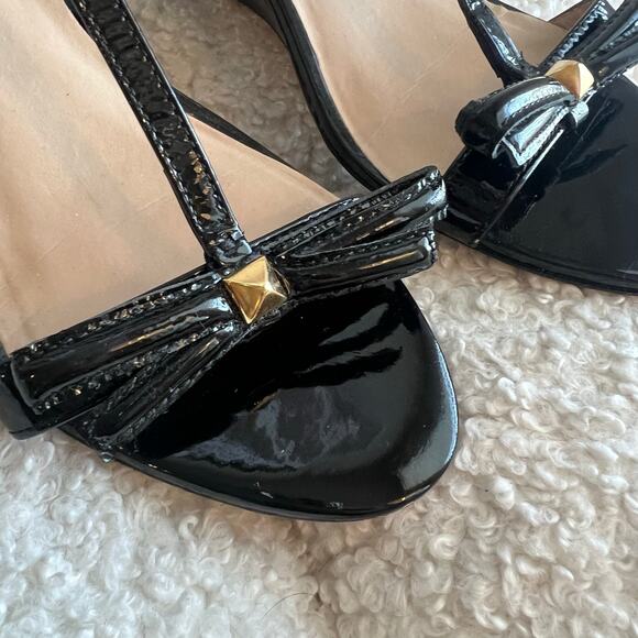 Kate Spade Black Strappy Wedge Sandals size 8 - Picture 4 of 10